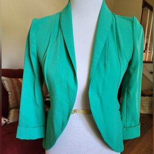 Candie's Green Blazer Tailored Open Front Design